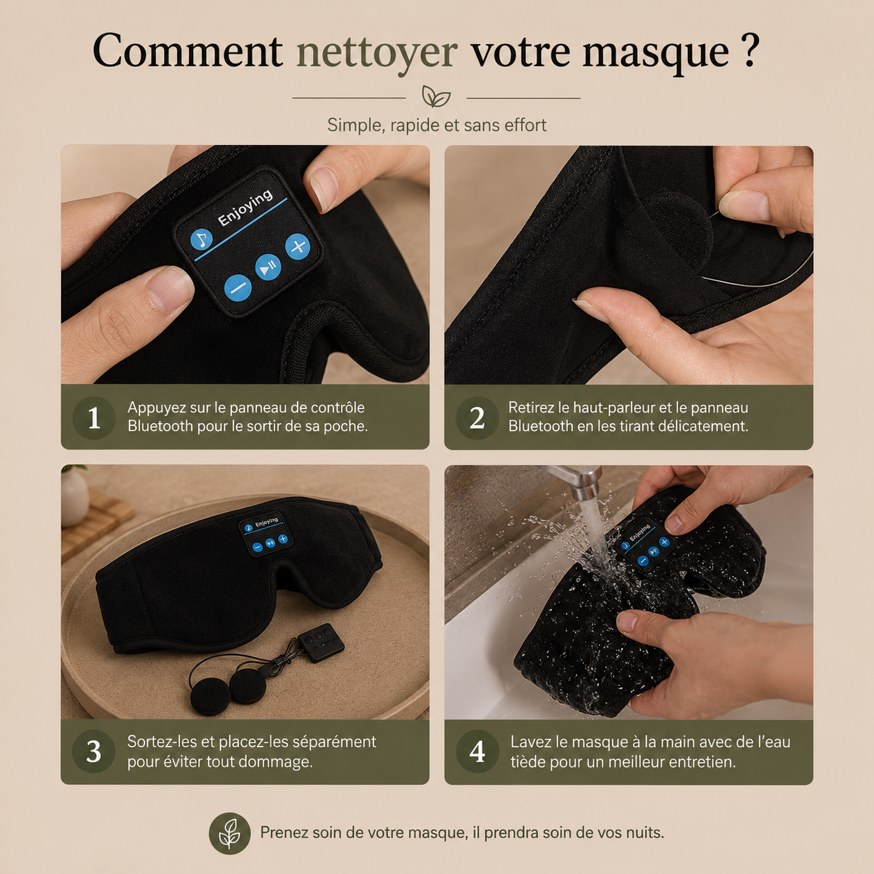 Masque de Sommeil Bluetooth - Restesia Essentials
